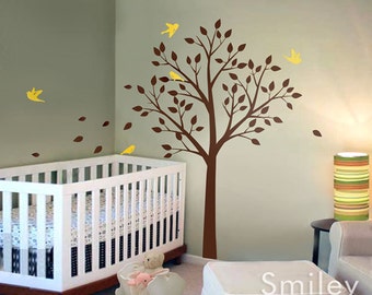 Tree Wall Decal, Tree and Cute Birds Wall Sticker ON SALE- Vinyl Wall Decal for Nursery Kids Room Nursery decal baby decal room decor