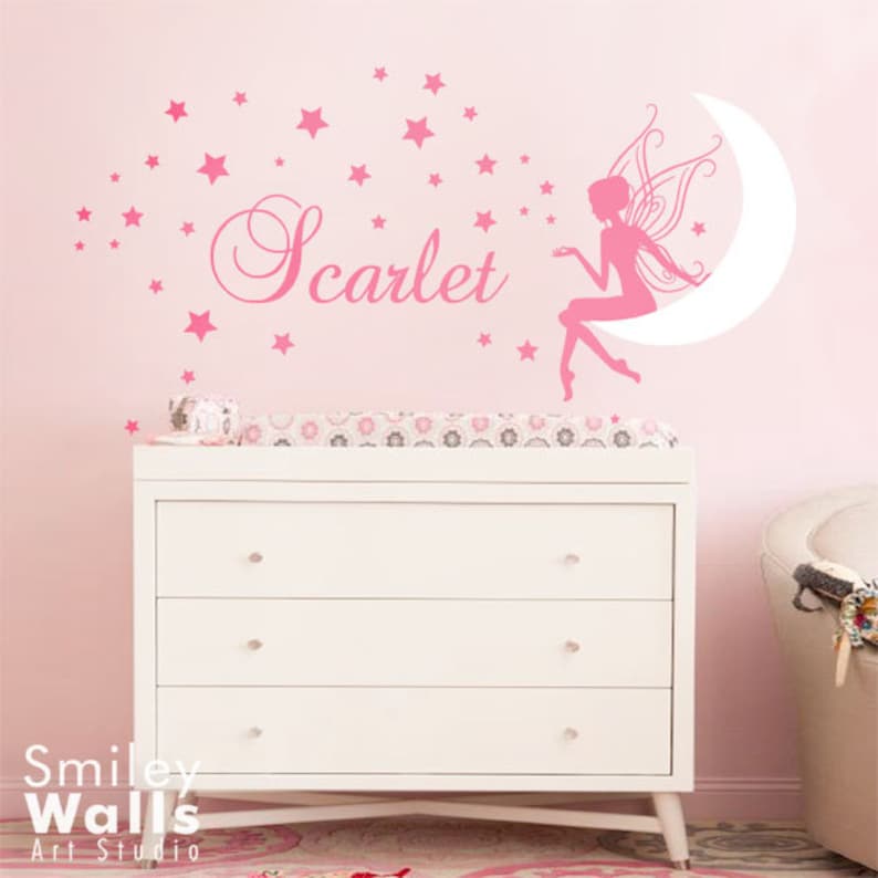 Fairy Wall Decal Fairy Wall Sticker for Nursery Fairy Stars Etsy