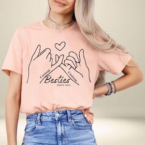 Personalized Besties T Shirt, Besties Since Year T Shirts, Best Friend Gifts, Best Friends Name and Date Tees, BFF Shirts, Girls Trip Tee