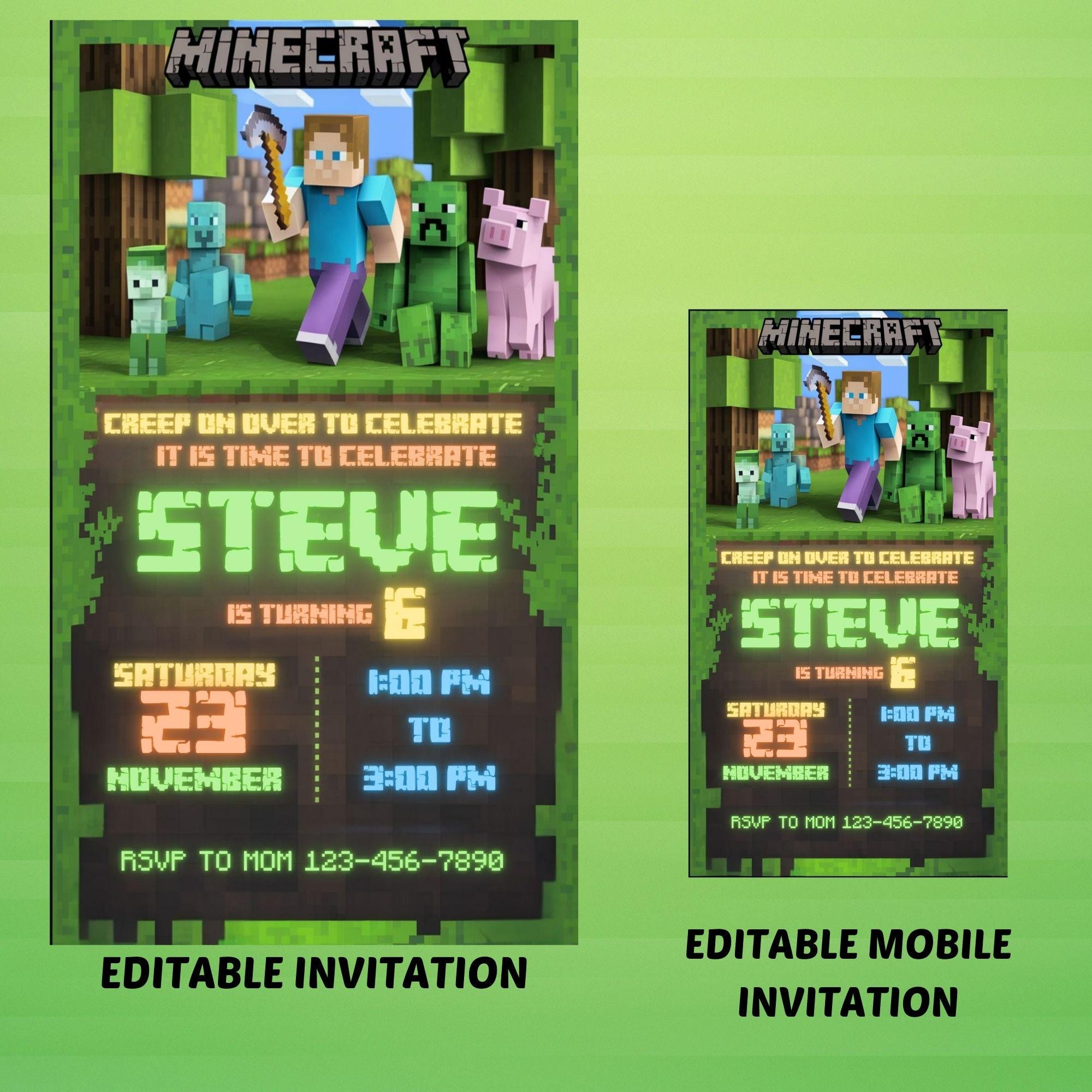 Minecraft Epic Party Invite