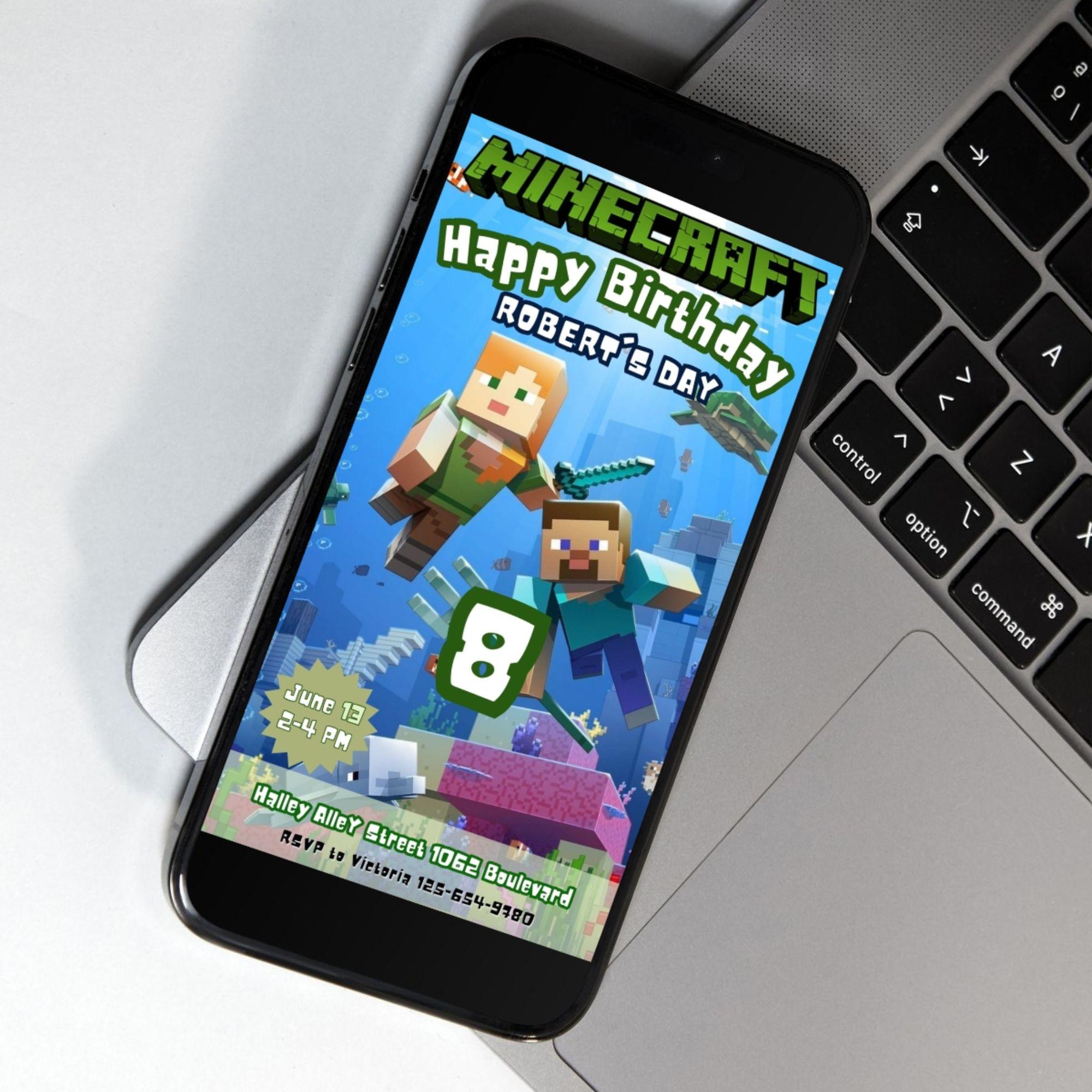 Editable Minecraft Invite – Printable + Video