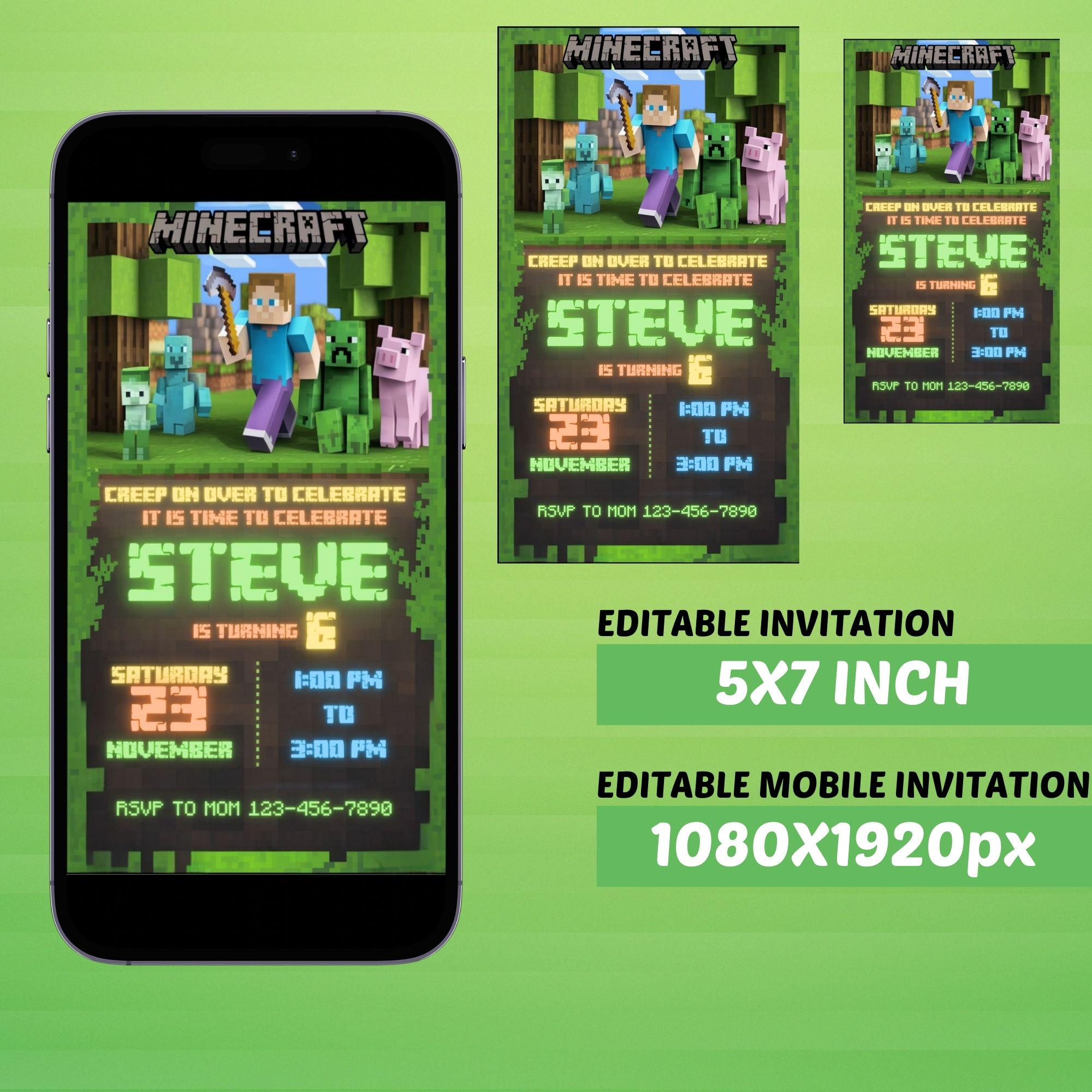 Minecraft Epic Party Invite