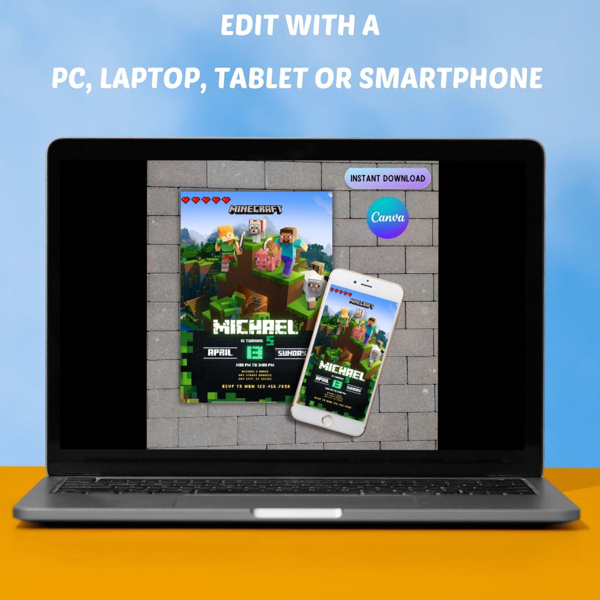 Editable Minecraft Gaming Invite
