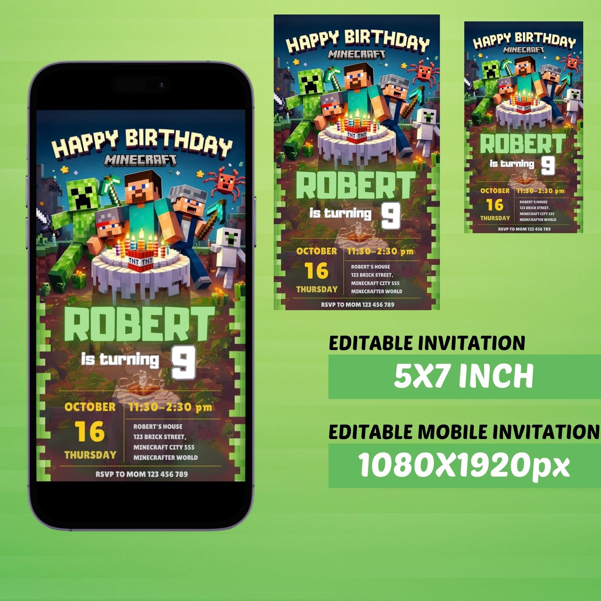 Minecraft Gamer Invitation