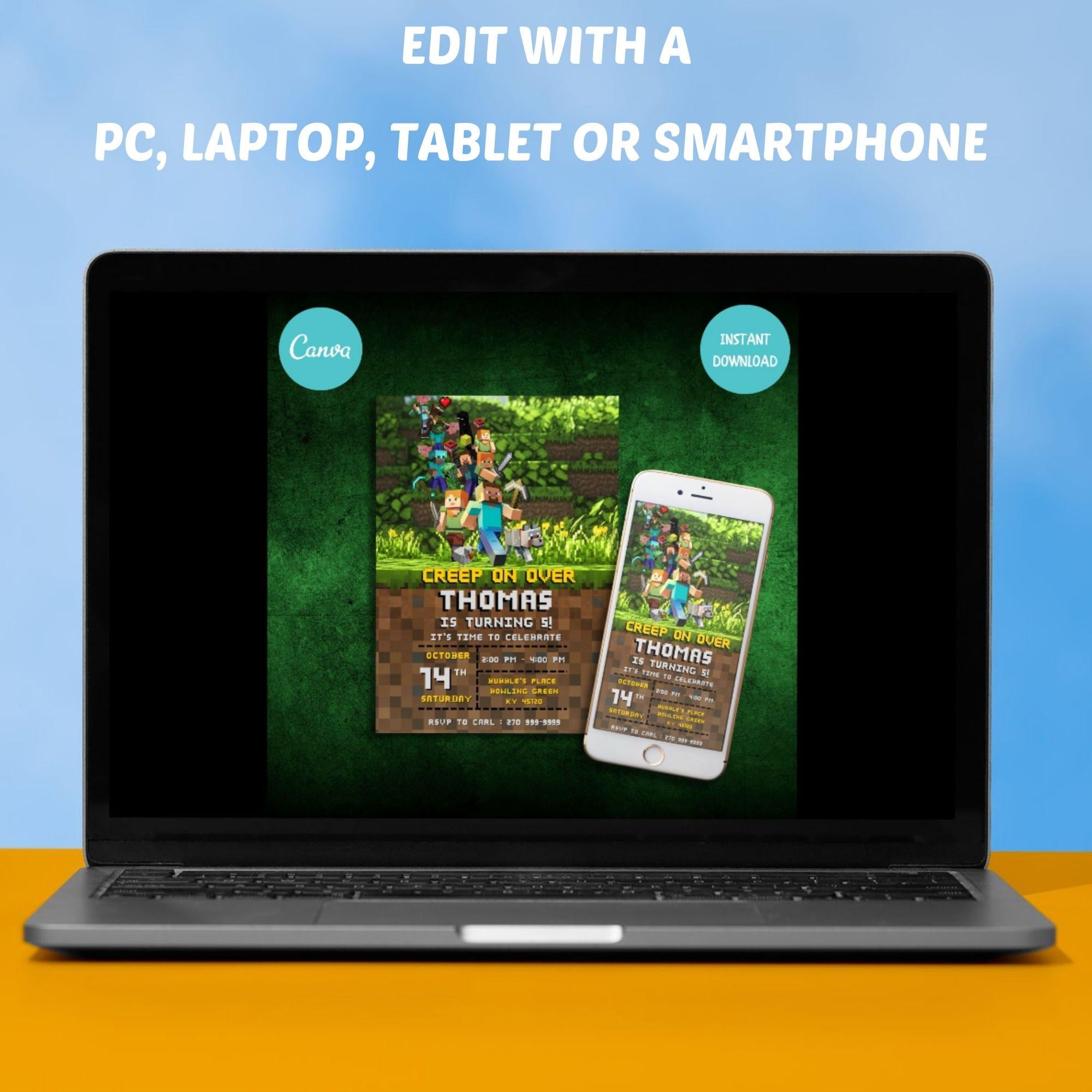 Minecraft Birthday Invitation