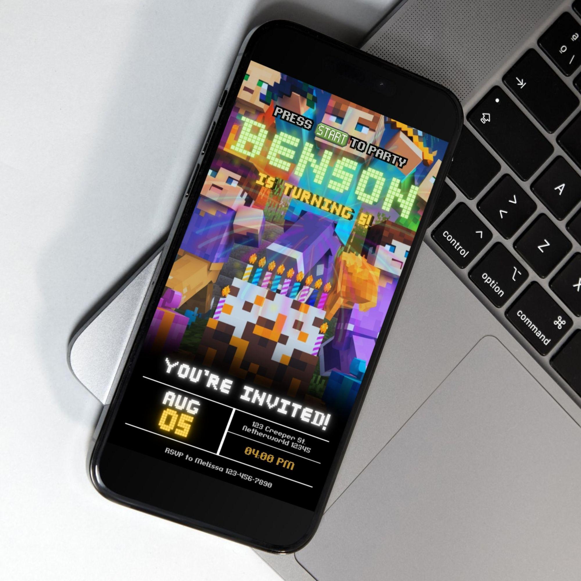 Minecraft Birthday Invitation