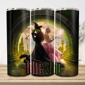 The Musical 2024 20oz Skinny Tumbler Wrap Png, Broadway Stickers, Perfectly Wicked, Halloween Quote, Defying Gravity, Coffee Tumbler Wrap