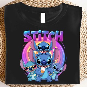 Lilo & Stitch Movie 2025, Disneyland Birthday Gifts Tee, Vintage Stitch Bootleg T-shirt, Disneyworld Trip Tee, Stitch Family Graphic Shirt