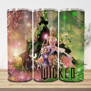 The Musical 2024 20oz Skinny Tumbler Wrap Png, Broadway Stickers, Perfectly Wicked, Halloween Quote, Defying Gravity, Coffee Tumbler Wrap