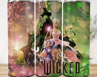 Musical 2024 20oz Skinny Tumbler Wrap Png, Naklejki Broadway, Idealnie Wicked, Cytat Halloween, Defying Gravity, Coffee Tumbler Wrap