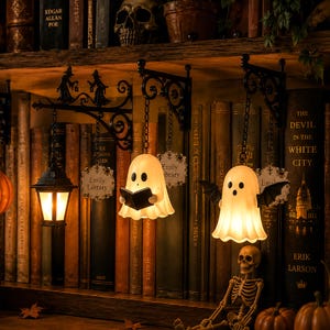 Personalized Book Tavern Lamp, Custom Bookshelf Light, Halloween Library Light, Wrought Iron Scroll Shelf Lamp, Book Nook Decor,BookTok Gift