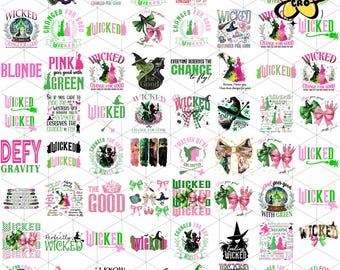 Bundle Wicked Change For Good Glitter Png, Defy Gravity Broomstick Magic Wand Png, Witch Pink And Green Png, Wicked Musical Movie Fan Xmas