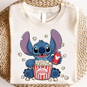Lilo and Stitch Popcorn Cinema Shirt, Stitch Drink Dr Pepper Shirt, Stitch 2025 Tee, Movie Time Carton Shirt, 2025 Cartoon Movies Sweatshirt