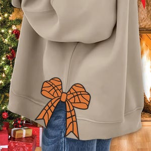 Side Baseketball Coquette Bow Applique Embroidery Design 6 Sizes, Sports Girly Bow Embroidery Sweartshirt, Bow Appliqué Embroidery Design