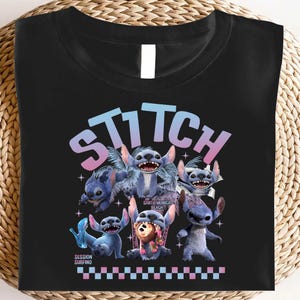 Lilo & Stitch Movie 2025, Stitch Family Graphic Shirt, Disneyland Birthday Gifts Tee, Vintage Stitch Bootleg T-shirt, Disneyworld Trip Tee