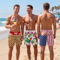 Funny Men\u2019s Swim Trunks, Custom Fake Underwear Beach Shorts, Wide Load Birthday Gag Gift For Him, Summer Gag Gift For Men, Summer Vacation