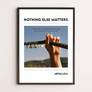 Metallica – Nothing Else Matters | Poster minimal rock | Stampa fotografica musicale | Regalo per fan della musica
