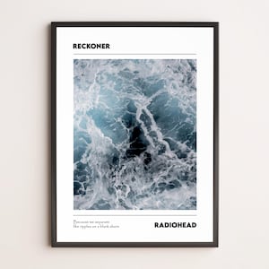 Reckoner – Radiohead | Poster fotografico minimal | Stampa mare artistica | Arte da parete musicale alternativa