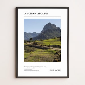 La collina dei ciliegi – Lucio Battisti | Poster minimalista musicale | Stampa fotografica d'arte | Canzone italiana da parete