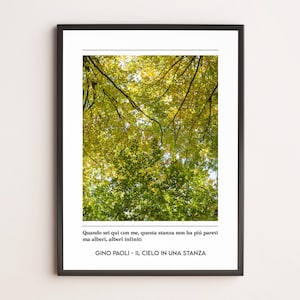 Il Cielo in Una Stanza – Gino Paoli | Poster fotografico natura | Stampa d’arte canzone italiana | Decorazione parete