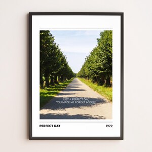 Poster ispirato a Perfect Day | Fotografia Natura | Stampa d'arte – Arte Minimal | Idee Regalo Amanti Musica