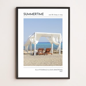 Summertime – Ella Fitzgerald & Louis Armstrong | Poster Ispirato al Jazz | Arte da Parete | Stampa Musicale Vintage | Canzone Iconica