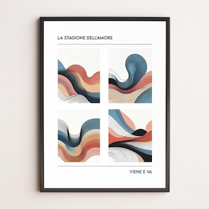 La Stagione dell'Amore – Franco Battiato | Poster illustrato minimal | Stampa d’arte canzone | Arte da parete