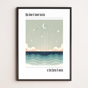 Caruso – Lucio Dalla | Poster minimal illustrato | Stampa d’arte musicale italiana | Decorazione parete vintage