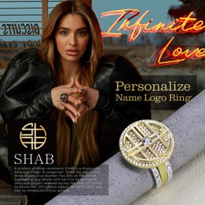 Personalization Name Logo Ring,Full Diamond Ring,Name Logo Ring,Name Ring,Three piece set full diamond ring,Black Friday Sale,Christmas gift