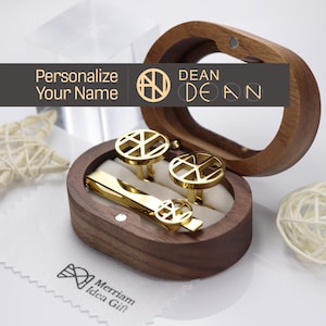 Personalized name logo Tie Clip, Cufflink Gift Set,name Cufflink,Personalized  tie clip,Father&#39;s Day Gift,Best Man wedding gift,Gift for Him