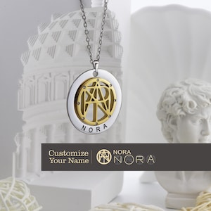 Personalisierte Namenskette, Edelstahl Namenskette, Benutzerdefinierte Monogramm Logo Halskette, Geschenk für Hochzeitstag, Einzigartiges Geschenk