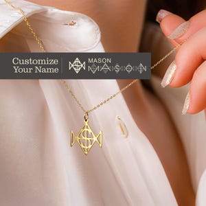 Benutzerdefinierte Monogramm Logo Halskette, personalisierte Namen Halskette, einzigartiges Geschenk, Geschenk für Hochzeitstag, Gold Name Halskette Geschenk für Mama