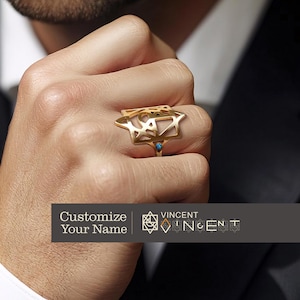 Custom Name Logo Ring,Name Logo Ring,Personalized Name Ring,Dad&#39;s Gift,Gift for him,Black Friday Sale,Christmas Gift,Halloween Gift,Men Ring