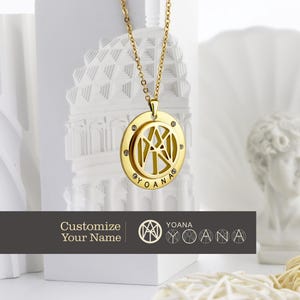 Personalisierte Namen Halskette,Custom Monogram Logo Halskette,Geschenk für Hochzeitstag,Unikat Geschenk,Gold Namen Halskette,Black Fridayale