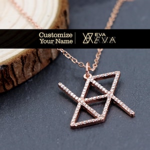 Personalisierte Name Logo Halskette Benutzerdefinierte Monogramm Logo Halskette Einzigartige Geschenk Weißer Diamant Name Halskette Geschenk für Mama Geschenk für sie