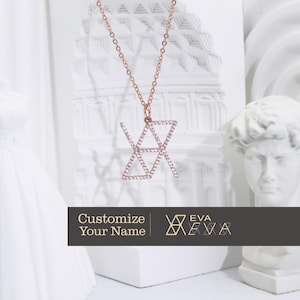 Personalized Name logo Necklace Custom Monogram Logo Necklace One of a Kind Gift White Diamond Name Necklace Gift for Mom gift for her