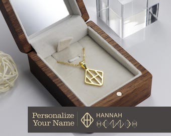Personalized Name Logo Necklace, Sterling Silver Custom Jewelry