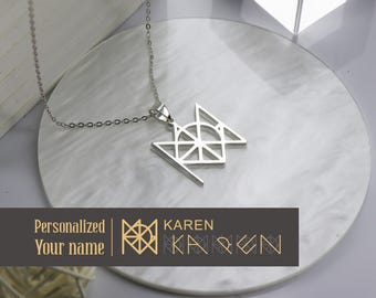 Personalized Name Logo Necklace: Sterling Silver Custom Design