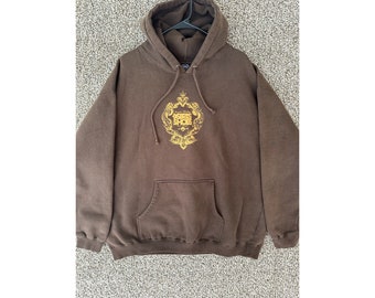 Vintage Osiris Brown Y2K Hoodie Pullover Sweatshirt Skateboarding Skate Size XL