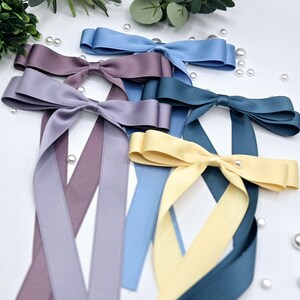 Skinny Double Bow long tail hair bow