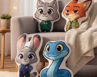 Cuscino personalizzato Disney Zootropolis, federa di peluche di Judy Hopps e Nick Wilde del film Zootropolis 2, regali di compleanno di Zootropolis, decorazione per divano di casa