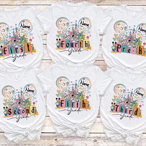 Mouse And Friends Disney Back To School T-shirt, Custom Name Back To School Shirt, Disney School Shirt, Teacher Life T-shirt