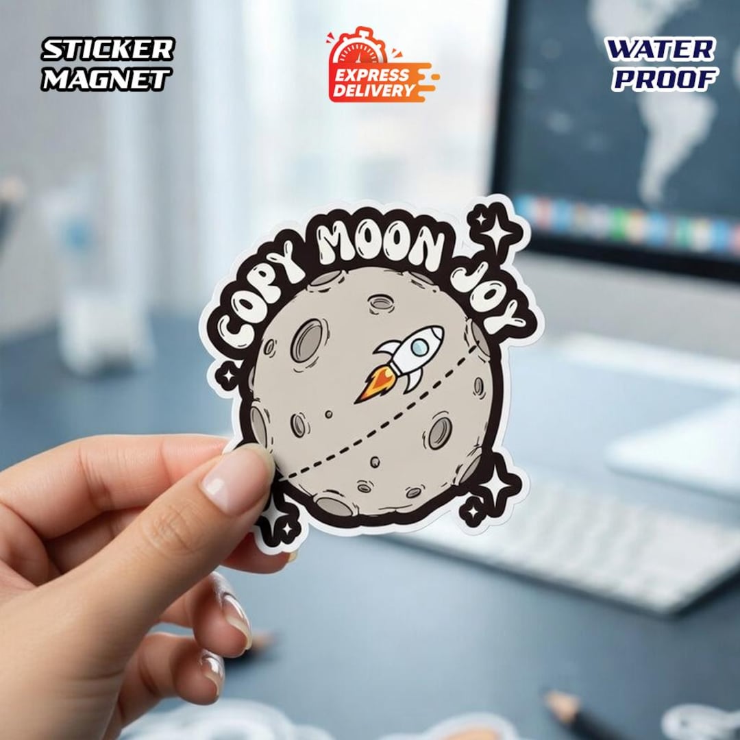 Copy Moon Joy Sticker, Artemis II Moon Mission Decal, NASA Vinyl ...