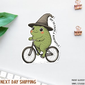 Off to Cause a Kerfuffle Sticker,Funny Silly Goose Vinyl Sticker,Water Bottle,Waterproof Sticker,Weirdcore Sayings Sticker,Sarcastic Sticker