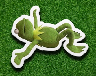 Kermit Sticker, Funny Frog Sticker / Magnet – Funny Meme Decals for Laptops