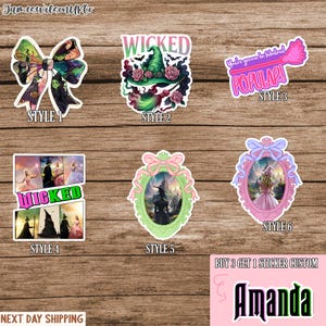 Wicked Waterproof Sticker, Fantasy Cottagecore Sticker Set, Pink Goes Good With Green, Changed For Good Sticker, Custom Wicked Name Sticker