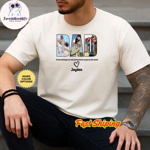 Custom Photo Shirt for Dad, Best Dad Photo Shirt, Fathers Day Gifts, Personalized Photo Dad And Kids Shirt, Dad with kids name Photo T-Shirt