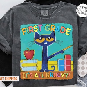 Vorschule ist alles Groovy Pete The Cat Shirt, Pete The Cat Schulshirt, Kinderbuch-T-Shirt, Groovy Cat Shirt, Kindergärtnerin Shirt