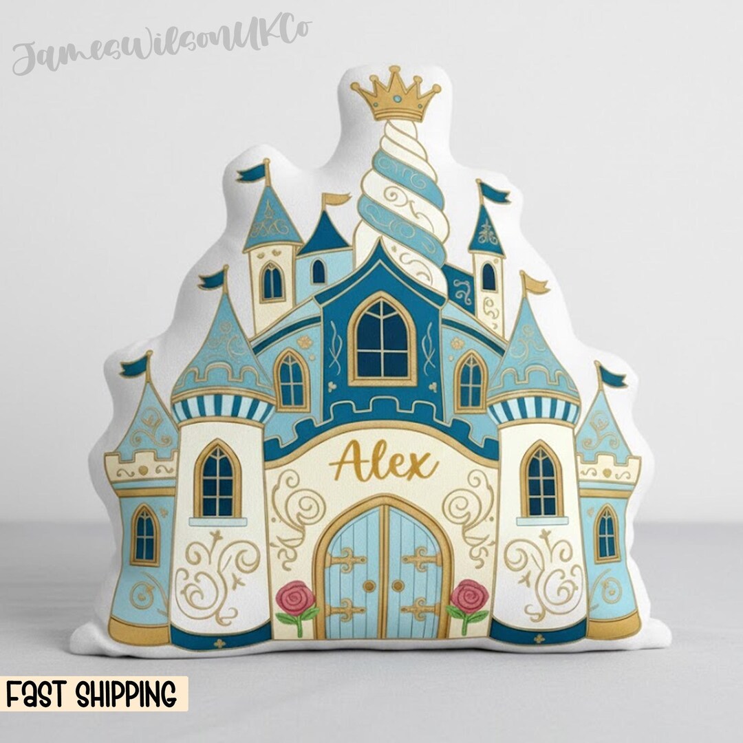 Custom Princess Castle Cushion With Name Flat Printed Pillow Gift for ...