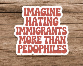Sticker/aimant de voiture, ils disent que les immigrants sont le problème, abolir la glace, protéger les communautés d'immigrants, autocollant anti-atout, autocollant anti MAGA